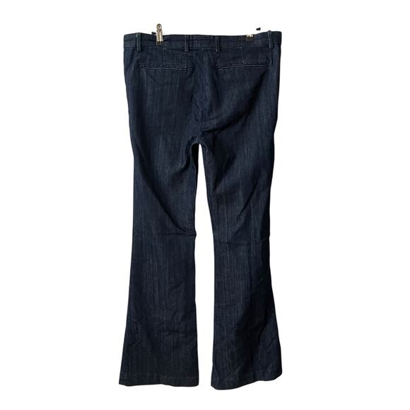 Current / Elliott 32 The Neat Trouser Jeans Dark Blue Denim Wide Leg 70s - Picture 9 of 10